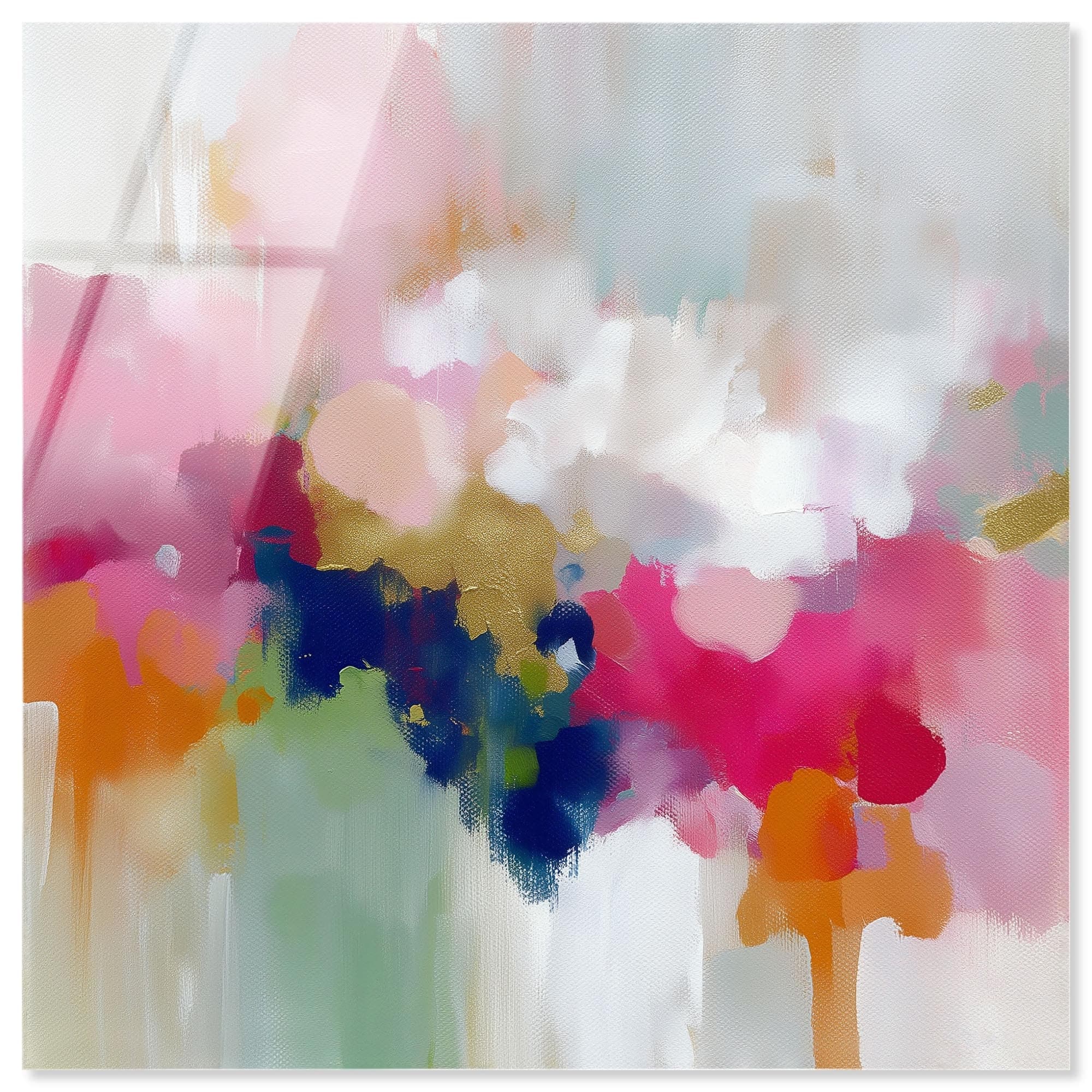 Pink and Chartreuse I Living Room Art Acrylic Print by Art Remedy