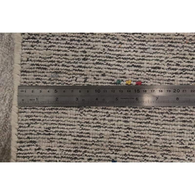 Hand Knotted Oriental Viscose Silk Carpet Tribal Animal Pictorial Beige & Ivories Gabbeh Area Rug - 8' 9'' X 8' 9''