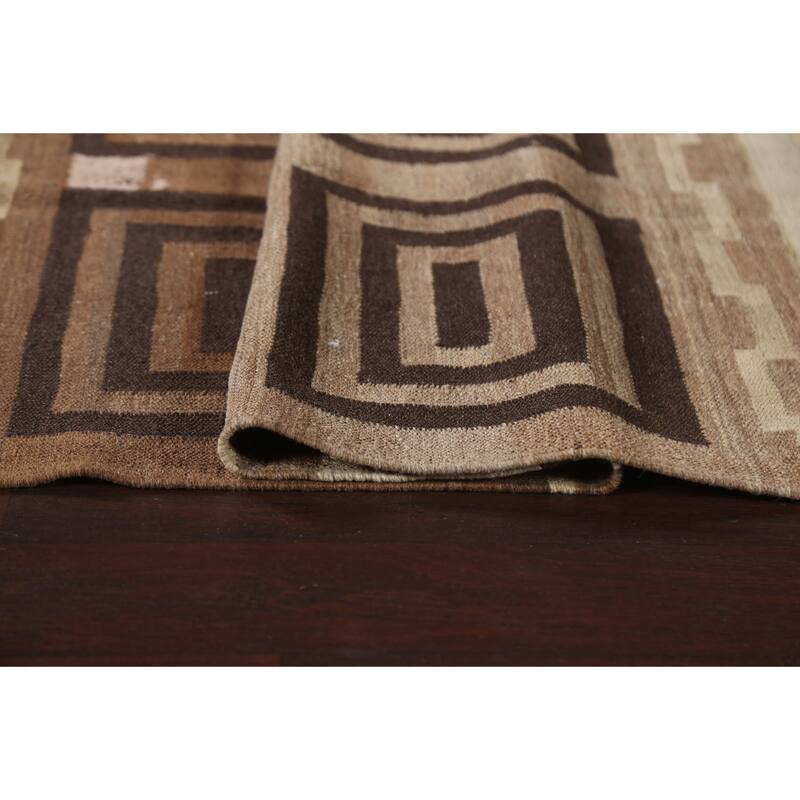 Kilim Natural Dye Geometric Tribal Oriental Area Rug Wool Flat-woven - 5'4" x 9'11"