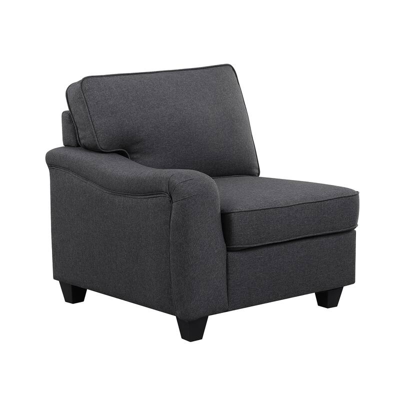 7 Piece Modular L-Shape Sectional Sofa with Ottoman in Dark Gray
