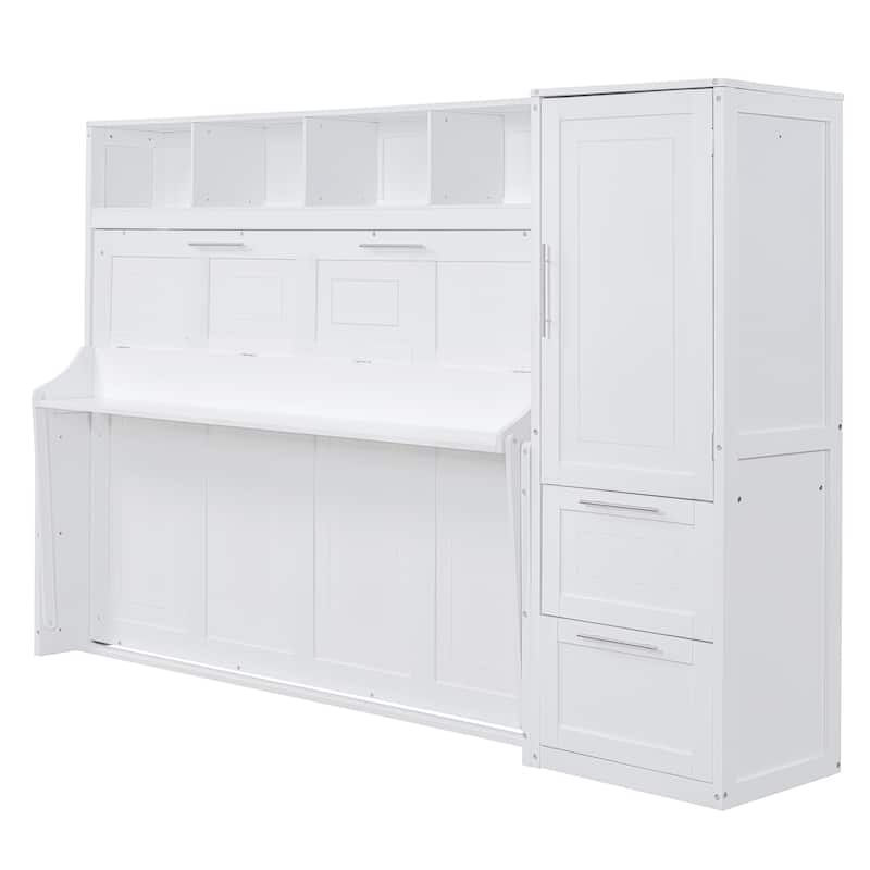 Queen Murphy Bed with Closet and Drawers