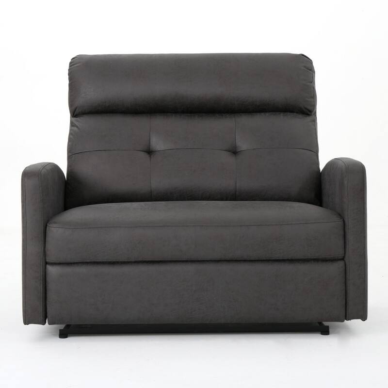 Power Recliner Chair, Oversize Wide Seat, Tufted Slate Gray Microfiber