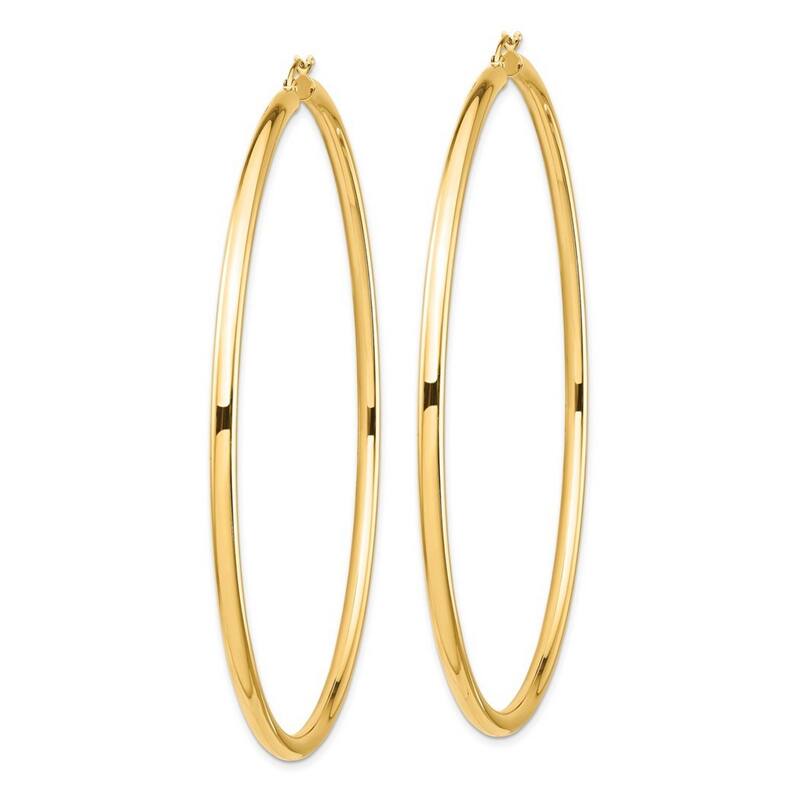 Curata 14k Yellow Gold Lightweight Extra Large 81x3mm Polished Hoop Earrings