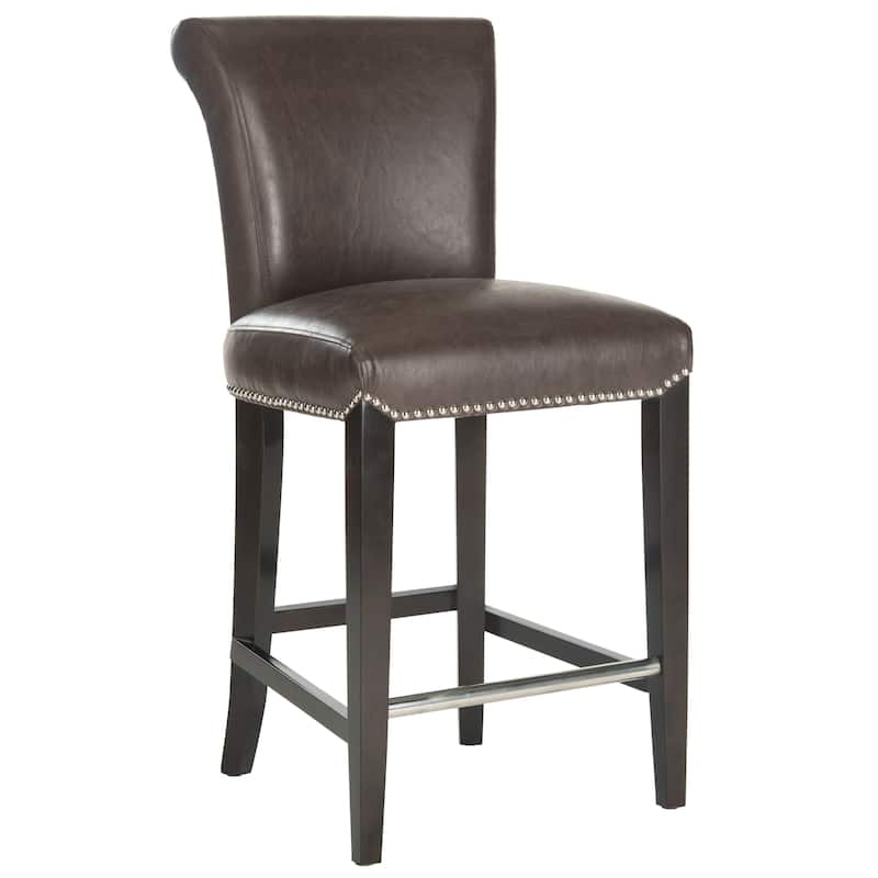 SAFAVIEH Jenelle Black Faux Leather 23-inch Counter Stool - 18.7" W x 23" D x 36.4" H - 19Wx23Dx36H