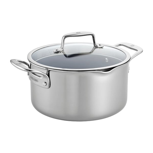 ZWILLING Clad CFX 6-qt Stainless Steel Ceramic Nonstick Dutch Oven - Stainless Steel. Opens flyout.