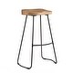 preview thumbnail 4 of 48, MH London Romboss Handmade Mango Wood Saddle Seat Bar Stool - 20" x 14.25" x 30"