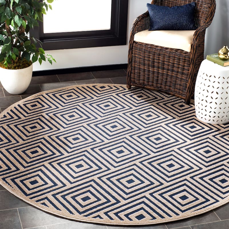 SAFAVIEH Cottage Burga Geometric Indoor/ Outdoor Patio Backyard Rug