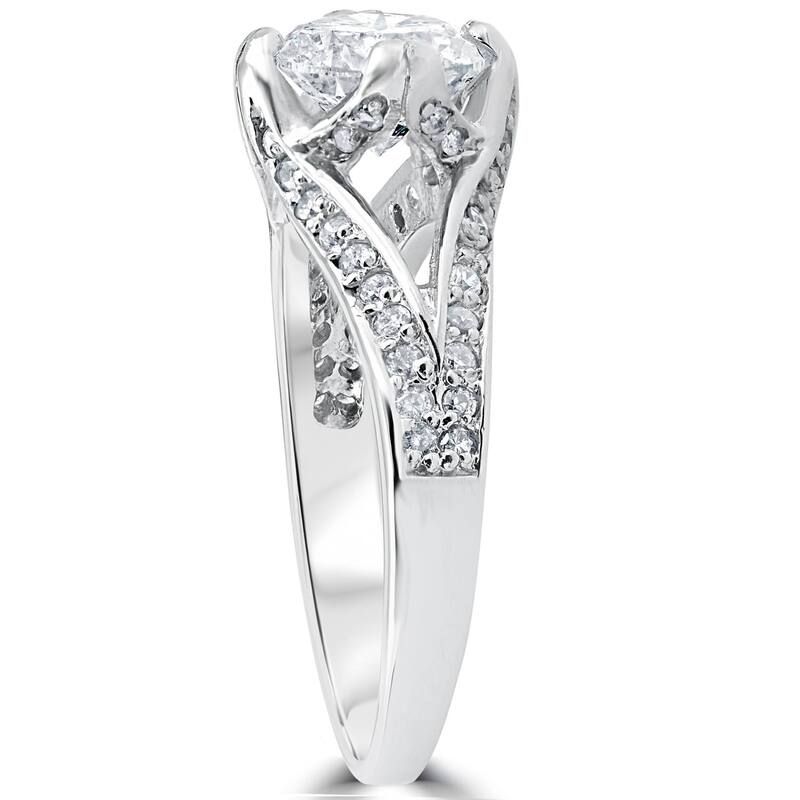 Certified 2Ct Diamond Engagement Ring Lab Grown White Gold