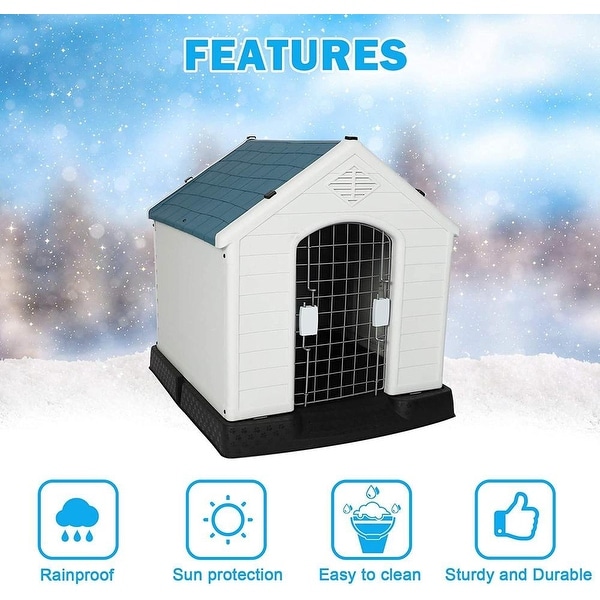 Plastic dog house hotsell with door