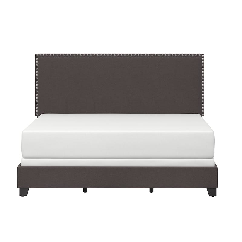Gayle Nailhead Trim Upholstered Bed, by Hillsdale