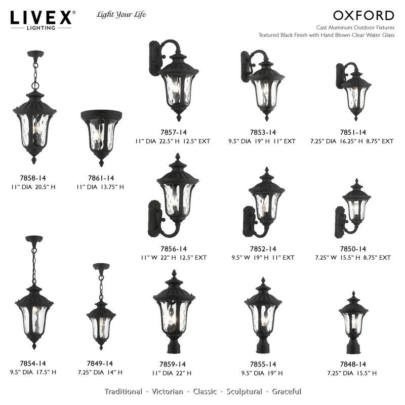 Livex Lighting Oxford 4 Light 93" Tall Outdoor Multi Head Post Light