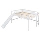 preview thumbnail 5 of 26, Full Size Low Loft Bed with Ladder and Slide,Cottage Style Wooden Bed