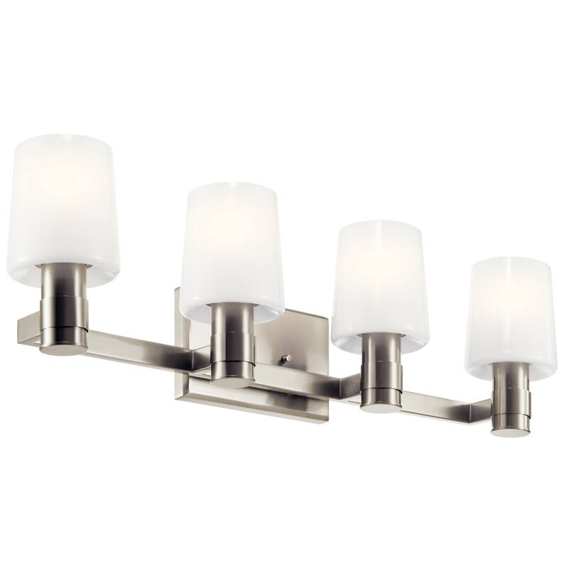Adani 30 in. 4-Light Bathroom Vanity Light with Opal Glass - 30 in - Brushed Nickel
