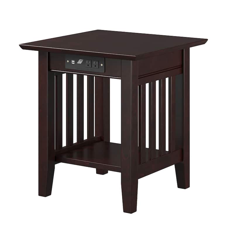 AFI Mission End Table with Charging Station