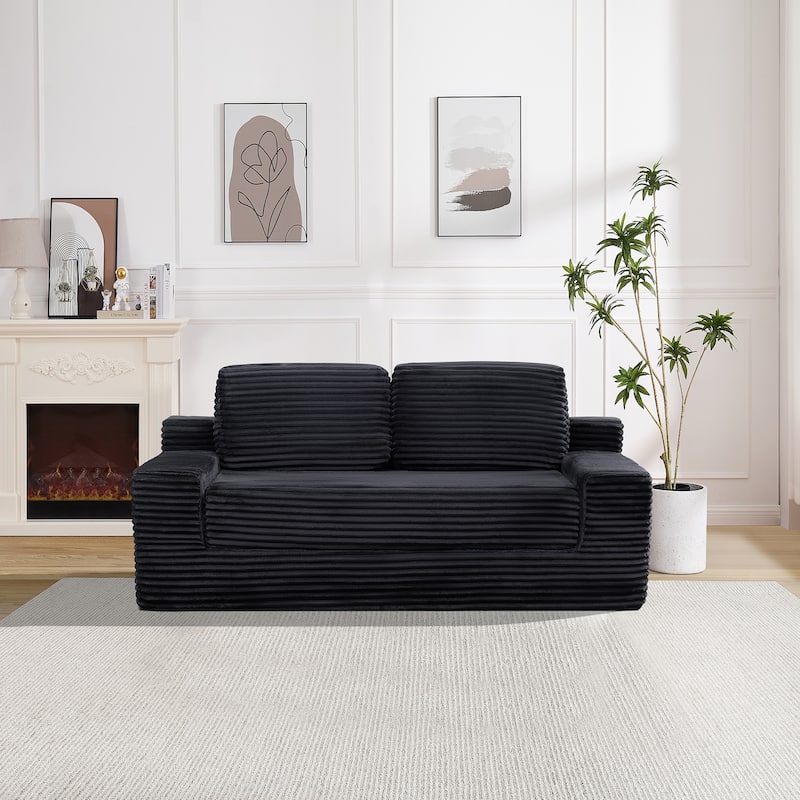 GDFStudio - Corduroy 2-Seater 71" Cloud Double Convertible Sofa Bed