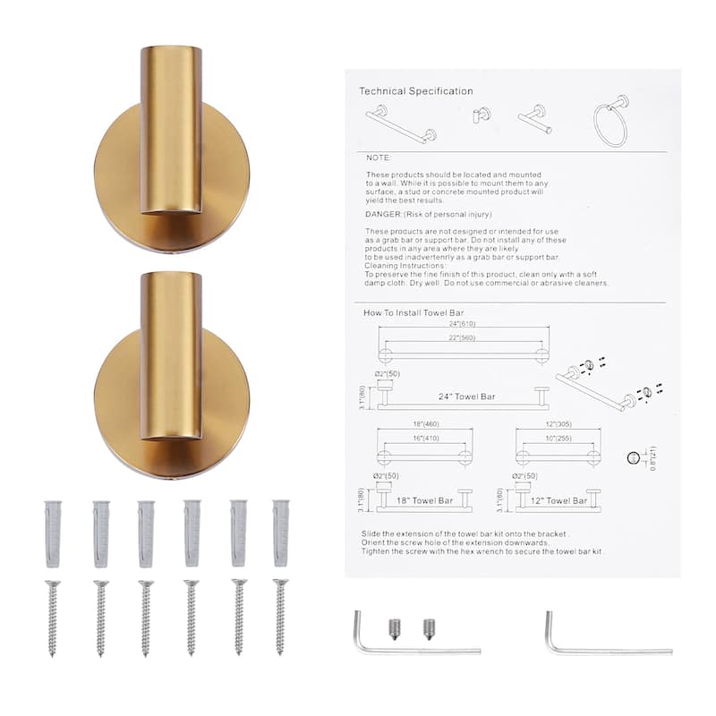 WOWOW Stainless Steel J-Hook Robe/Towel Hook 2 PCS