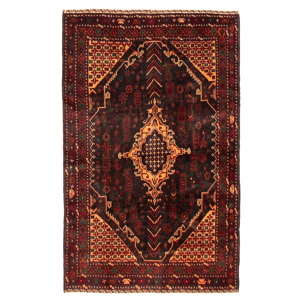 Teimani Black Rug 4'1" x 6'8" - 4'1 x 6'8