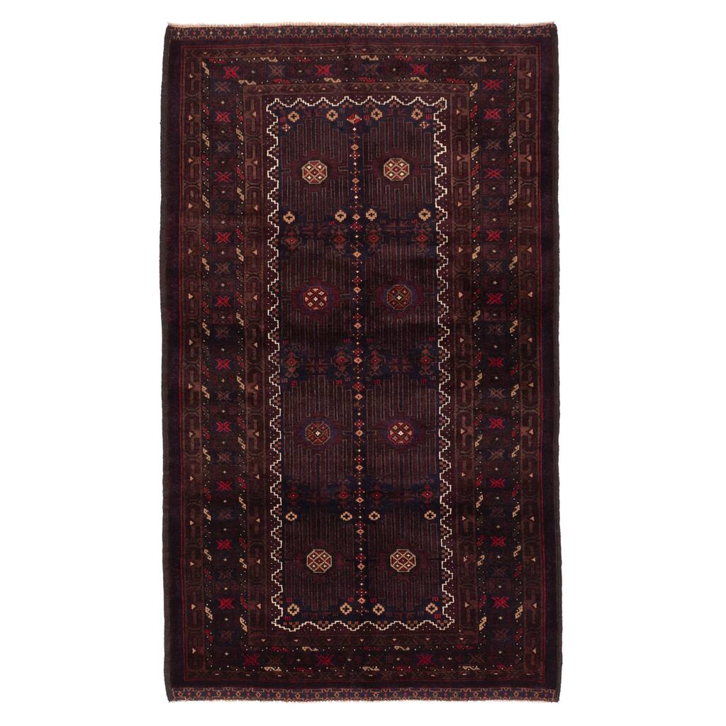 ECARPETGALLERY Hand-knotted Teimani Dark Navy Wool Rug - 3'9 x 6'5