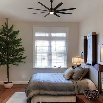 72"Integrated LED Lighting Ceiling Fan w/ Remote Control and Dimmable - N/A