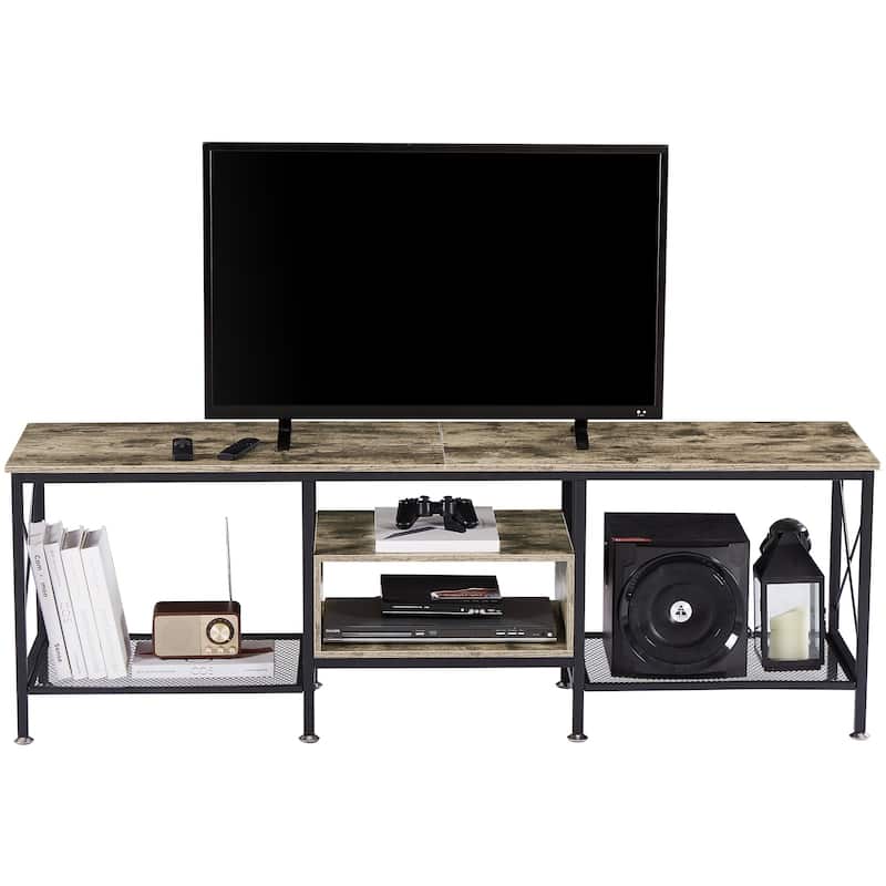 TV Stand for Living Room, Entertainment Center TV Console with Storage Shelves