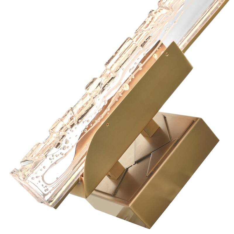 Valira Integrated LED Brass Wall Light with Handcrafted Glass