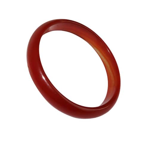 Solid Red Jade with streaks of Coffee Jade Bangle - Sizes 6 and 6.5