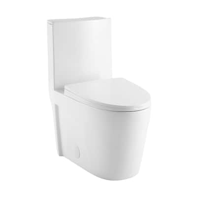 Angers One Piece Elongated Toilet Right Side Flush 1.28 Gpf - 27" x 15.15" 31.2"