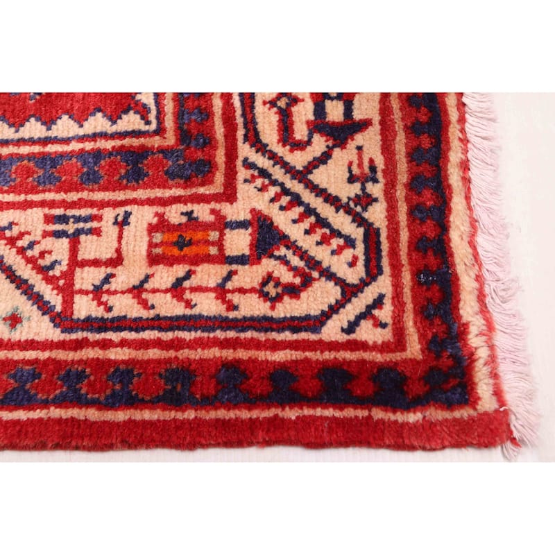 ECARPETGALLERY Hand-knotted Andelz Red Wool Rug - 3'5 x 9'11
