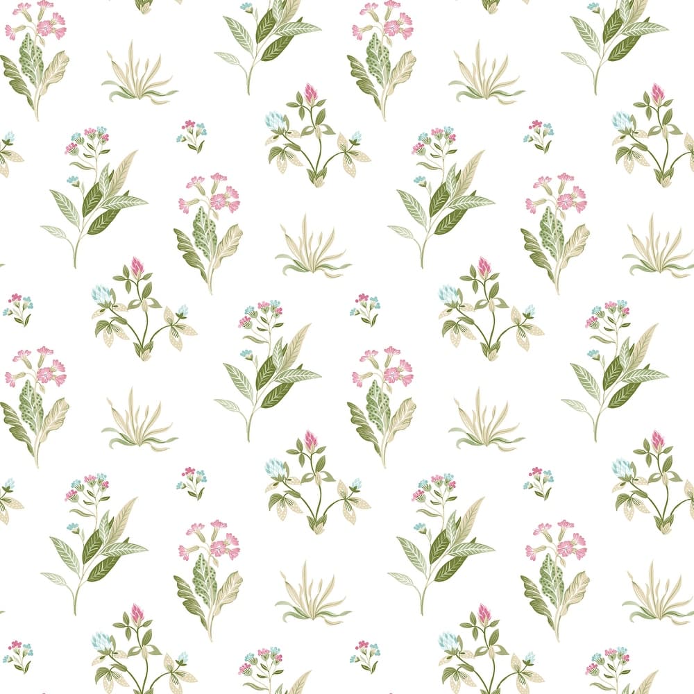 Galerie Wallcoverings Cottage Chic Large Floral and Leaf Motif ECODECO Material Matte Wallpaper Roll