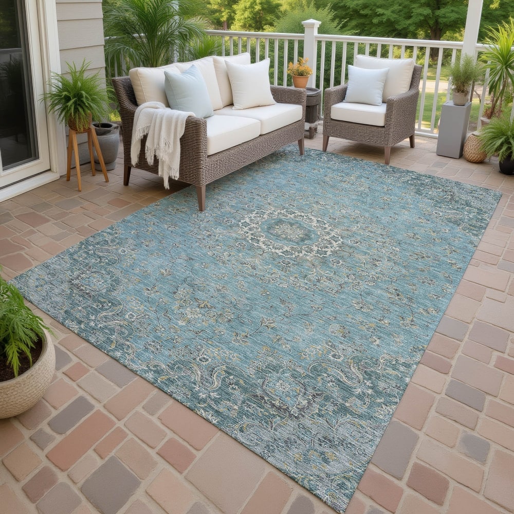 Machine Washable Indoor/ Outdoor Vintage Thane Chantille Rug