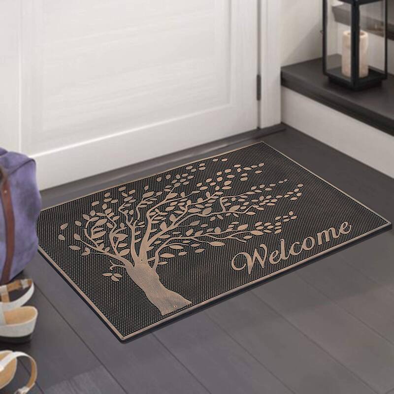 A1HC Rubber Pin 18” X 30” for Outdoor Entrance, Fun Designed Floor, Welcome Mats for Front Door Indoor Non-Slip Backing