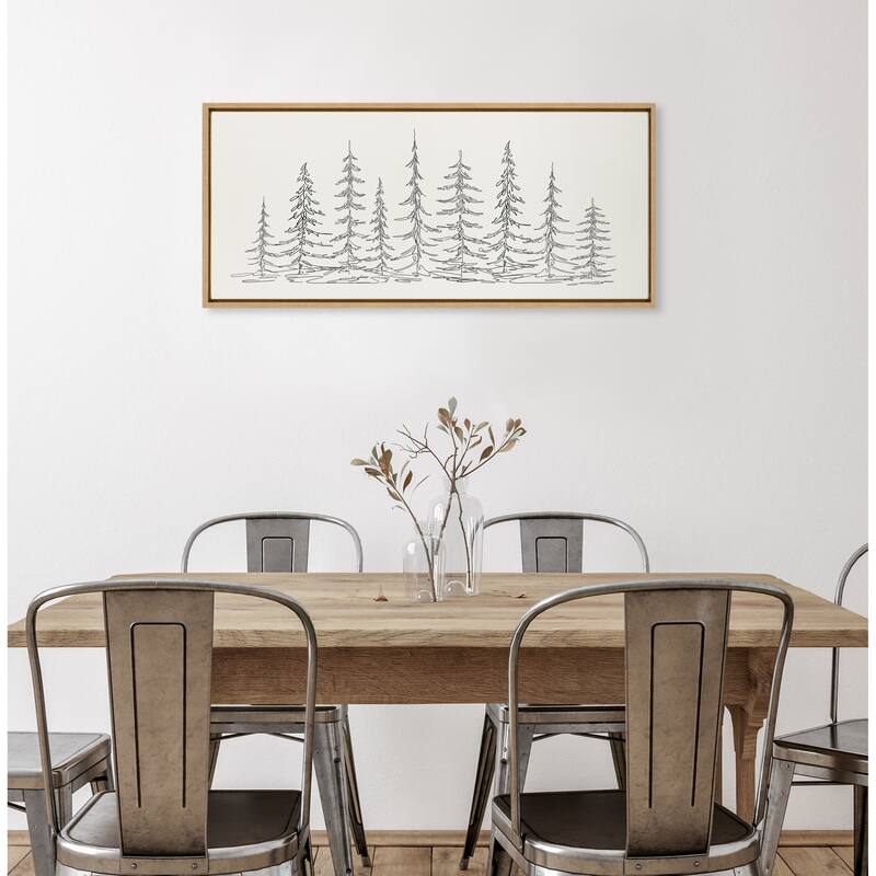 Kate and Laurel Sylvie Trees Canvas by The Creative Bunch Studio