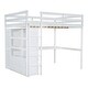 preview thumbnail 5 of 28, Full Size Loft Bed with Built-in Wardrobe and Storage Shelves, Solid Wood Loft Bedframe with Bulit-in Desk and 2 Storage Drawers