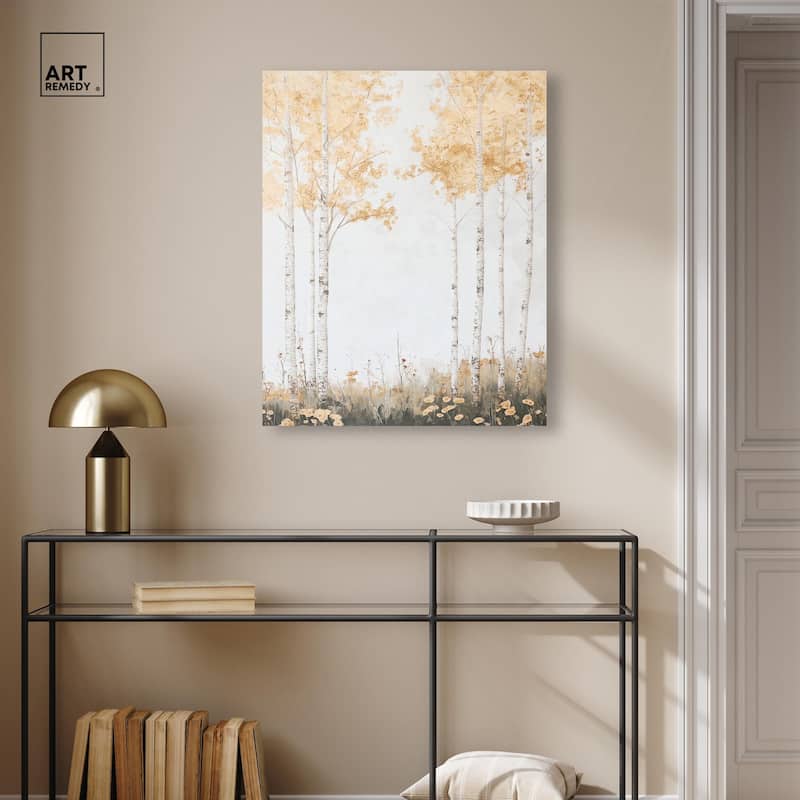 Pale Birch Reverie Canvas by Art Remedy, Gallery Wrapped