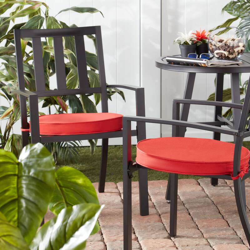 Greendale Home Fashions 18" Round Outdoor Chair Pad (Set of 2) - Salsa