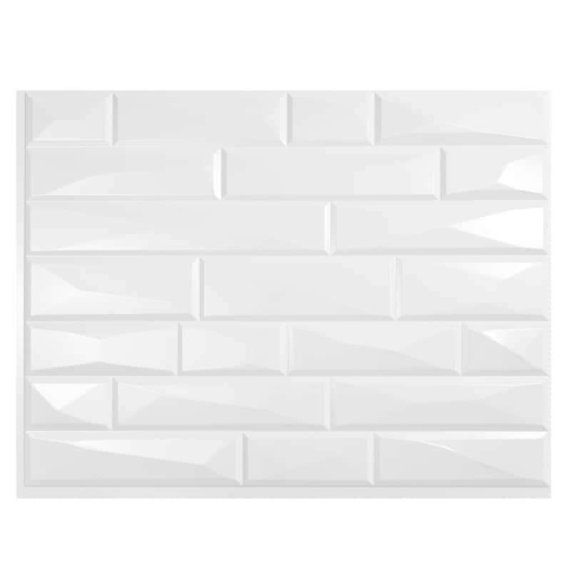 FASÄDE Vista Decorative Vinyl Backsplash Panel - 5 Pack - Gloss White
