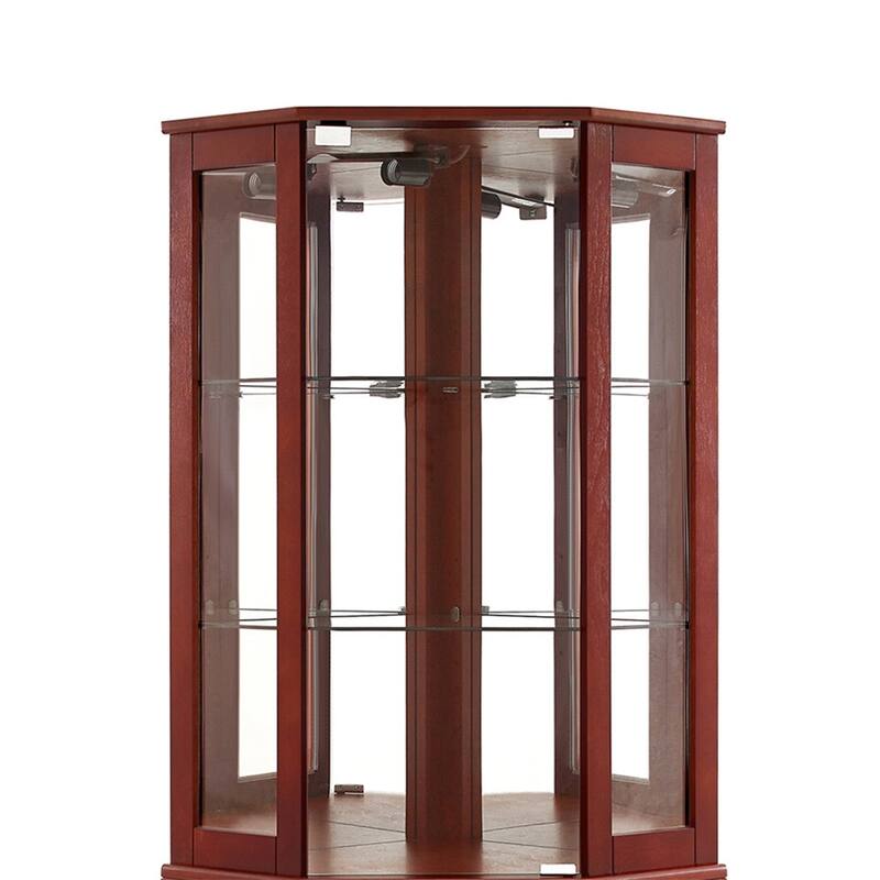 6 Shelf Lighted Display Cabinet with Adjustable Shelves (No E26 Bulb)
