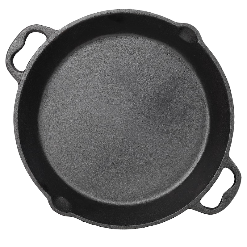 Anmytek Large Cast Iron Skillet Heavy Duty Pan Pre Seasoned Stovetop Oven Safe Cookware