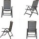 Folding Patio Chairs Set of 2, Aluminium Frame Reclining Sling Lawn ...