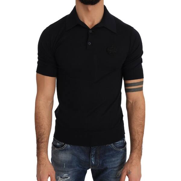 Shop Dolce Gabbana Polo Blue Cashmere Royal Crown Bee Men S T