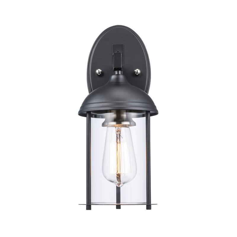 Trans Globe Lighting Blues Single Light 13-1/2" Tall Outdoor Wall - Black / Brushed Nickel