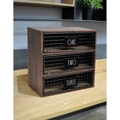 Rae Dunn Desktop Organizer - ONE TWO THREE