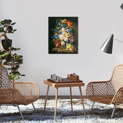 Wynwood Studio Canvas Floral and Botanical Franz Xaver Petter - Blumenstuck White and Traditional Wall Art Canvas Print