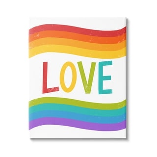 Stupell Rainbow Love Pride Stripes Canvas Wall Art by Amanda Houston ...