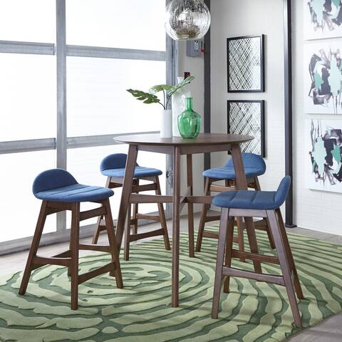 Space Savers Satin Walnut 5 Piece Gathering Table Set