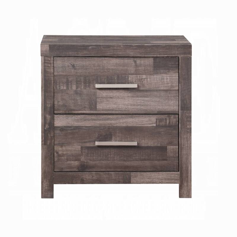 Dark Oak 2-Drawer Nightstand with Sled Base