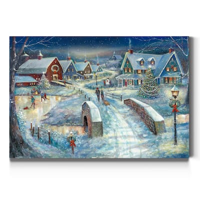 Moonlit Skaters-Premium Gallery Wrapped Canvas - Ready to Hang
