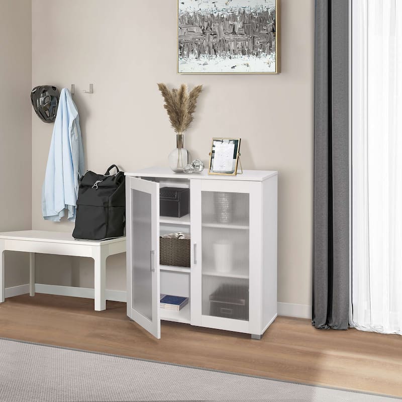 Accent Storage Cabinet, Sideboard Buffet (White) - White