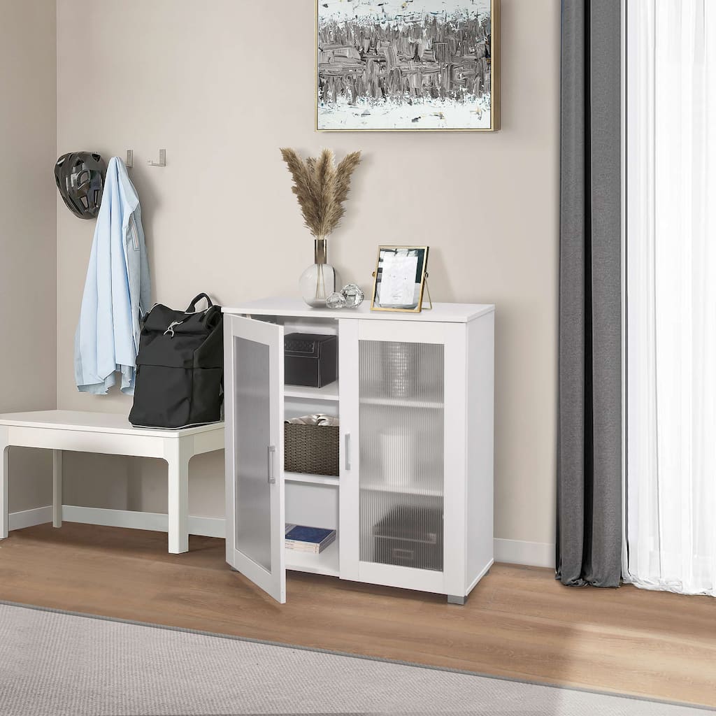 Accent Storage Cabinet, Sideboard Buffet (White)