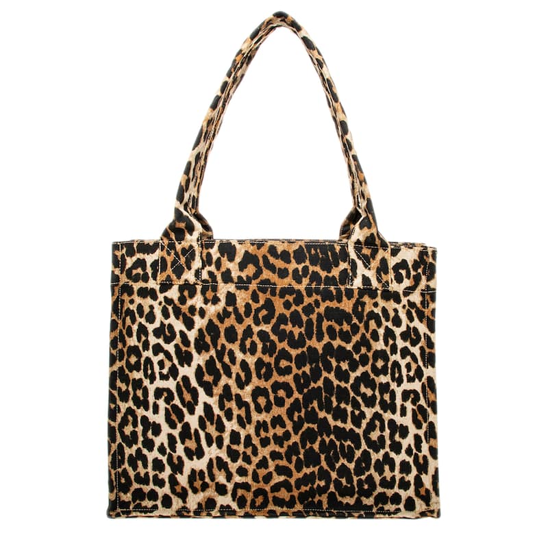 Ganni Shopper Tote in Leopard Print